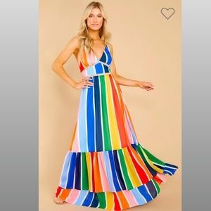 Beautiful Rainbow Maxi Dress New w/tags!!